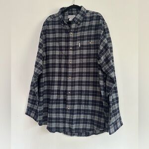 Carhartt Men's Black and Gray Plaid Shirt